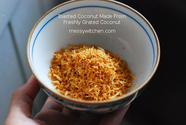 Toasted Coconut Made From Fresh Grated Coconut